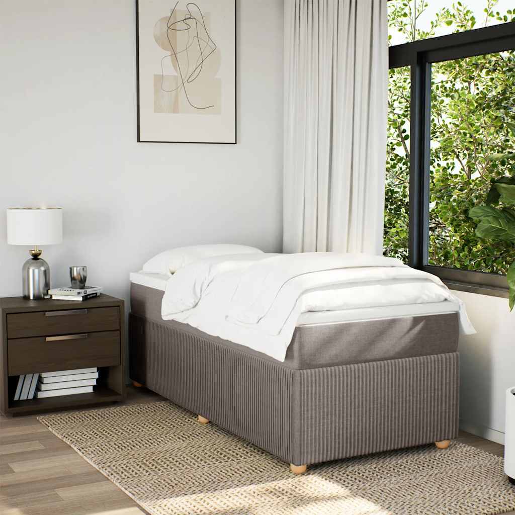 Giroletto a Molle con Materasso Tortora 90x190 cm in Tessuto | homemem39
