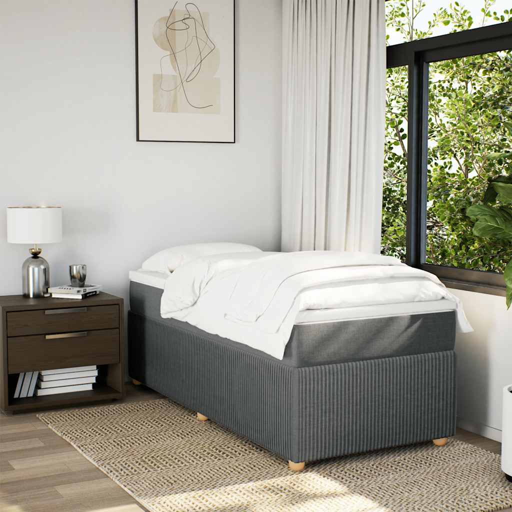 Giroletto a Molle con Materasso Grigio Scuro 100x200 cm Tessuto | homemem39