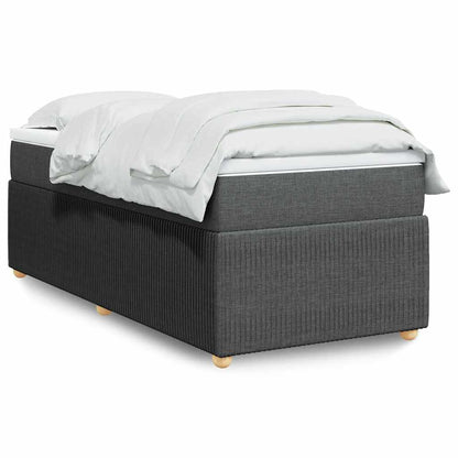Giroletto a Molle con Materasso Grigio Scuro 100x200 cm Tessuto | homemem39
