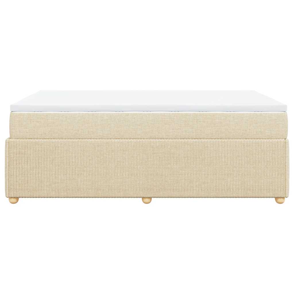 Giroletto a Molle con Materasso Crema 120x190 cm in Tessuto - homemem39