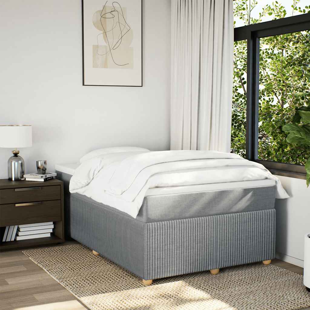 Giroletto a Molle con Materasso Grigio Chiaro 120x200cm Tessuto | homemem39