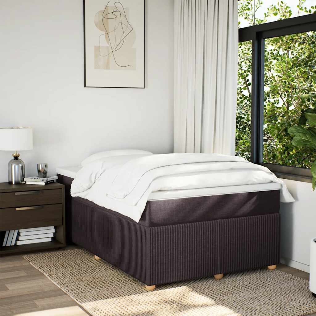 Giroletto a Molle con Materasso Marrone Scuro 120x200cm Tessuto | homemem39
