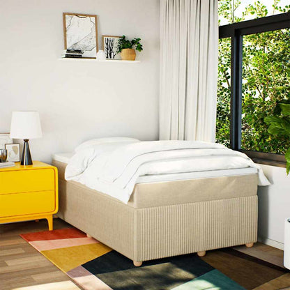 Giroletto a Molle con Materasso Crema 120x200 cm in Tessuto | homemem39