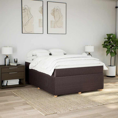 Giroletto a Molle con Materasso Marrone Scuro 140x190cm Tessuto | homemem39