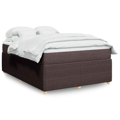 Giroletto a Molle con Materasso Marrone Scuro 140x190cm Tessuto | homemem39