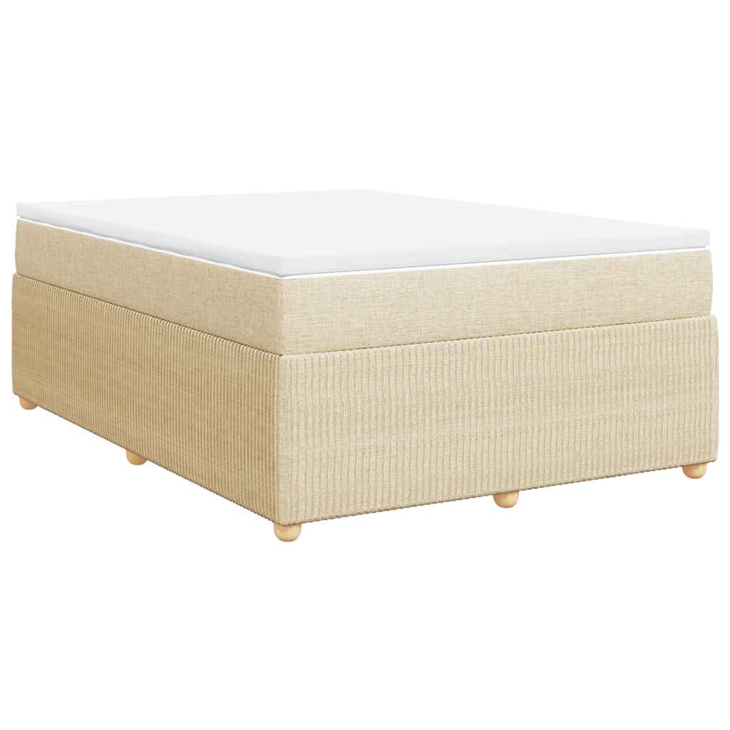 Giroletto a Molle con Materasso Crema 140x19 cm in Tessuto | homemem39