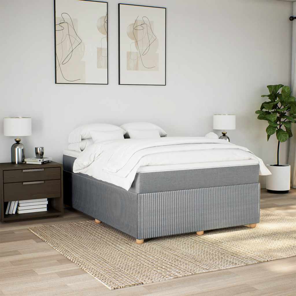 Giroletto a Molle con Materasso Grigio Chiaro 140x200cm Tessuto | homemem39