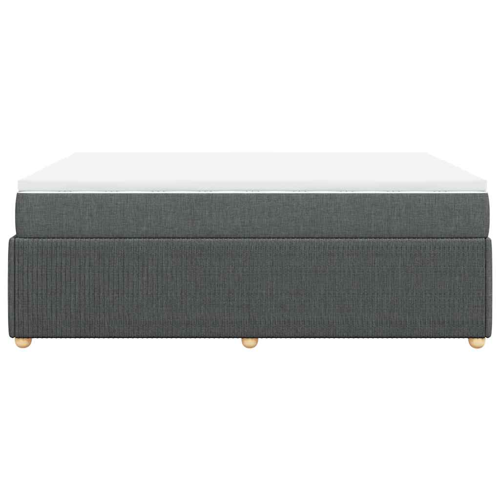 Giroletto a Molle con Materasso Grigio Scuro 140x200cm Tessuto | homemem39
