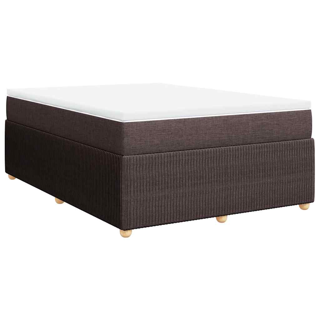 Giroletto a Molle con Materasso Marrone Scuro 140x200cm Tessuto | homemem39