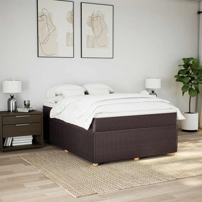 Giroletto a Molle con Materasso Marrone Scuro 140x200cm Tessuto | homemem39