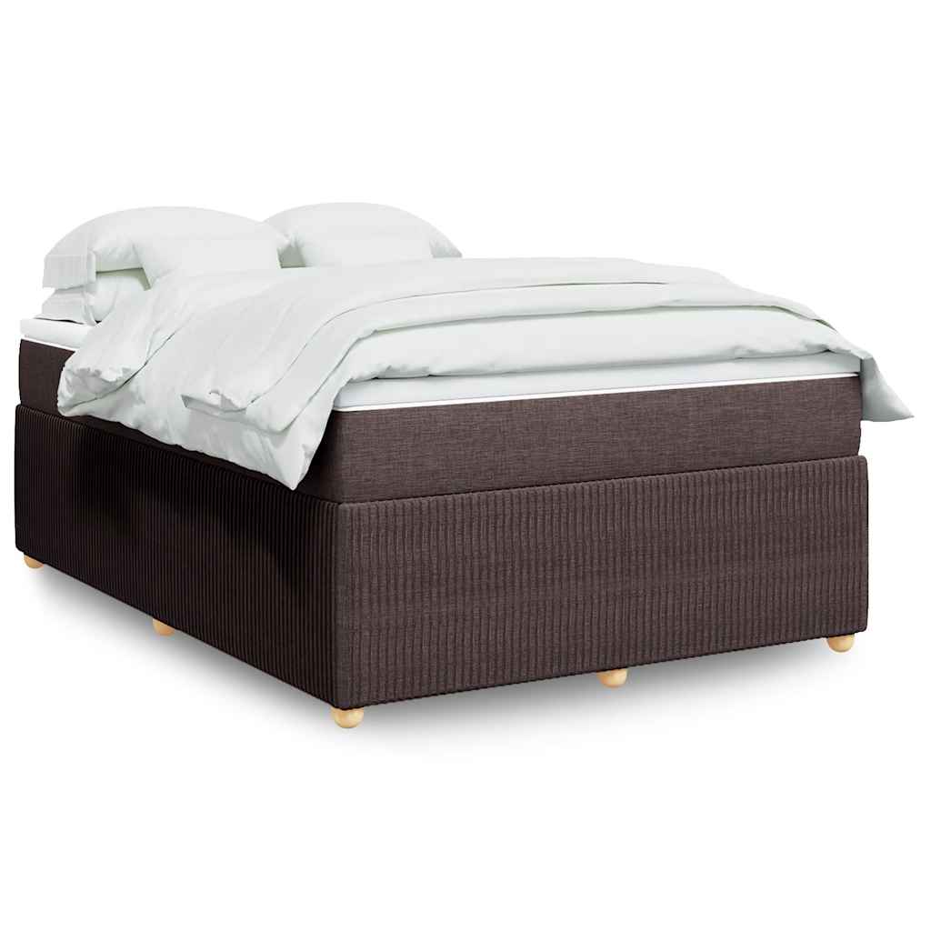 Giroletto a Molle con Materasso Marrone Scuro 140x200cm Tessuto | homemem39