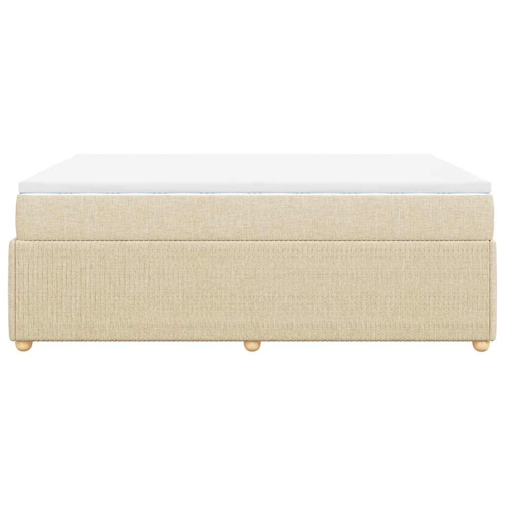 Giroletto a Molle con Materasso Crema 140x200 cm in Tessuto | homemem39