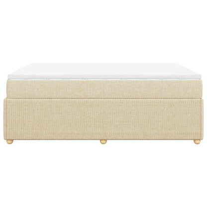 Giroletto a Molle con Materasso Crema 140x200 cm in Tessuto | homemem39