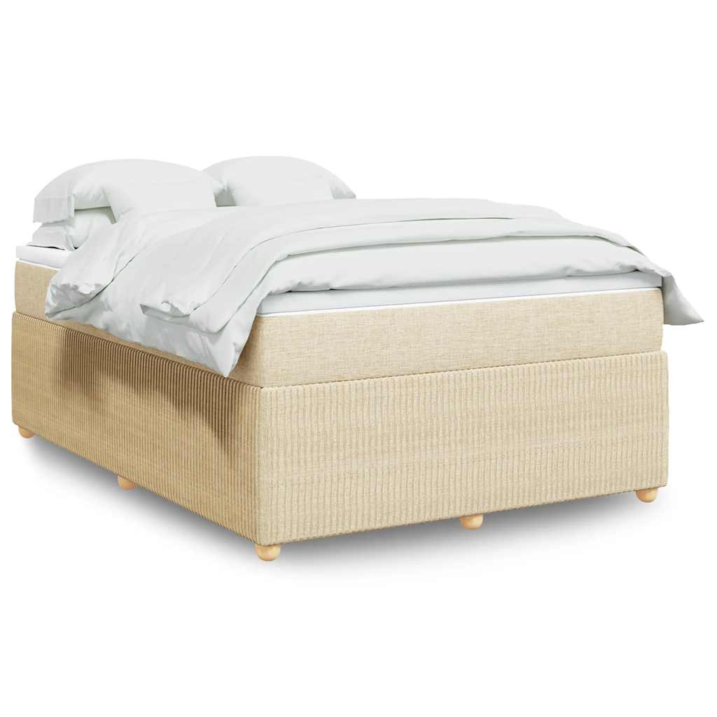 Giroletto a Molle con Materasso Crema 140x200 cm in Tessuto | homemem39