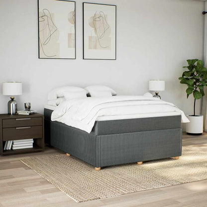 Giroletto a Molle con Materasso Grigio Scuro 160x200 cm Tessuto | homemem39
