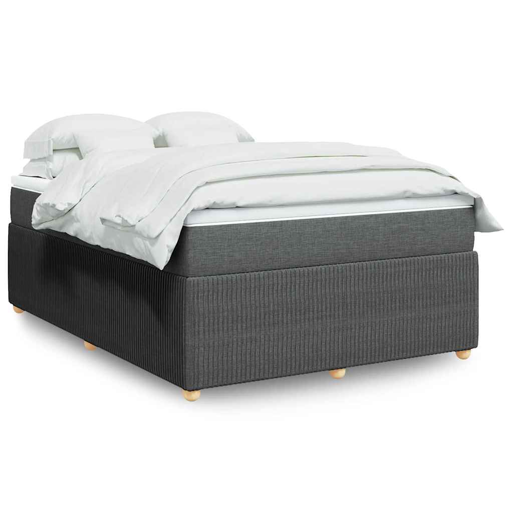 Giroletto a Molle con Materasso Grigio Scuro 160x200 cm Tessuto | homemem39