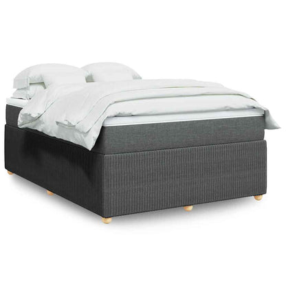 Giroletto a Molle con Materasso Grigio Scuro 160x200 cm Tessuto | homemem39