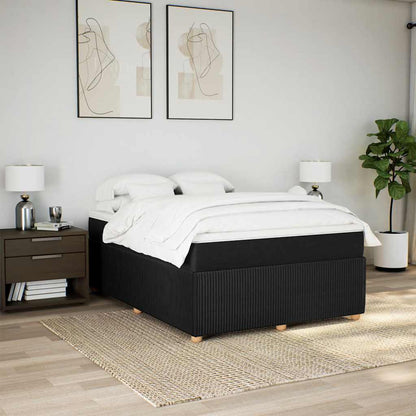 Giroletto a Molle con Materasso Nero 160x200 cm in Tessuto | homemem39