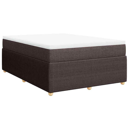 Giroletto a Molle con Materasso Marrone Scuro 160x200cm Tessuto | homemem39