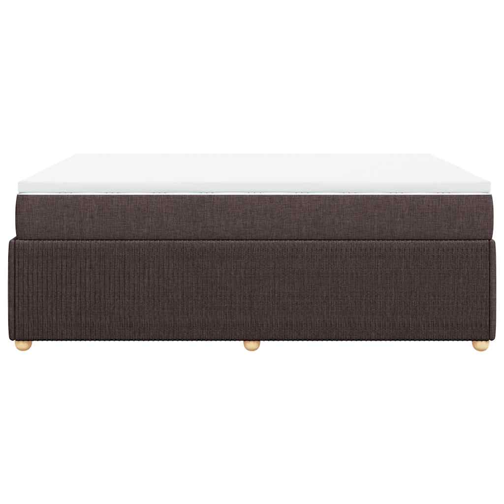 Giroletto a Molle con Materasso Marrone Scuro 160x200cm Tessuto | homemem39