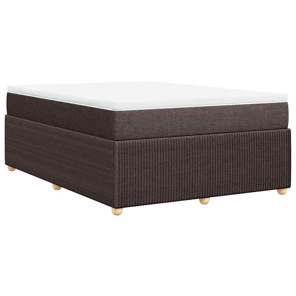 Giroletto a Molle con Materasso Marrone Scuro 160x200cm Tessuto | homemem39