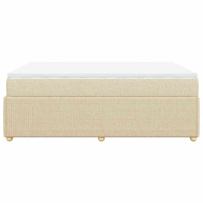 Giroletto a Molle con Materasso Crema 160x200 cm in Tessuto