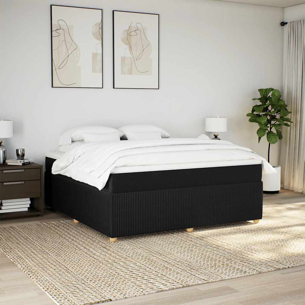 Giroletto a Molle con Materasso Nero 180x200 cm in Tessuto - homemem39