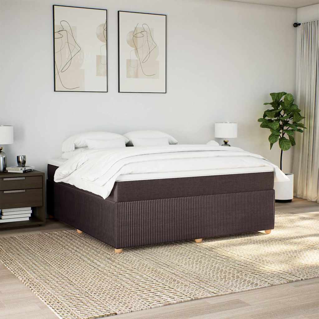 Giroletto a Molle con Materasso Marrone Scuro 180x200cm Tessuto | homemem39