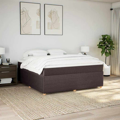 Giroletto a Molle con Materasso Marrone Scuro 180x200cm Tessuto | homemem39