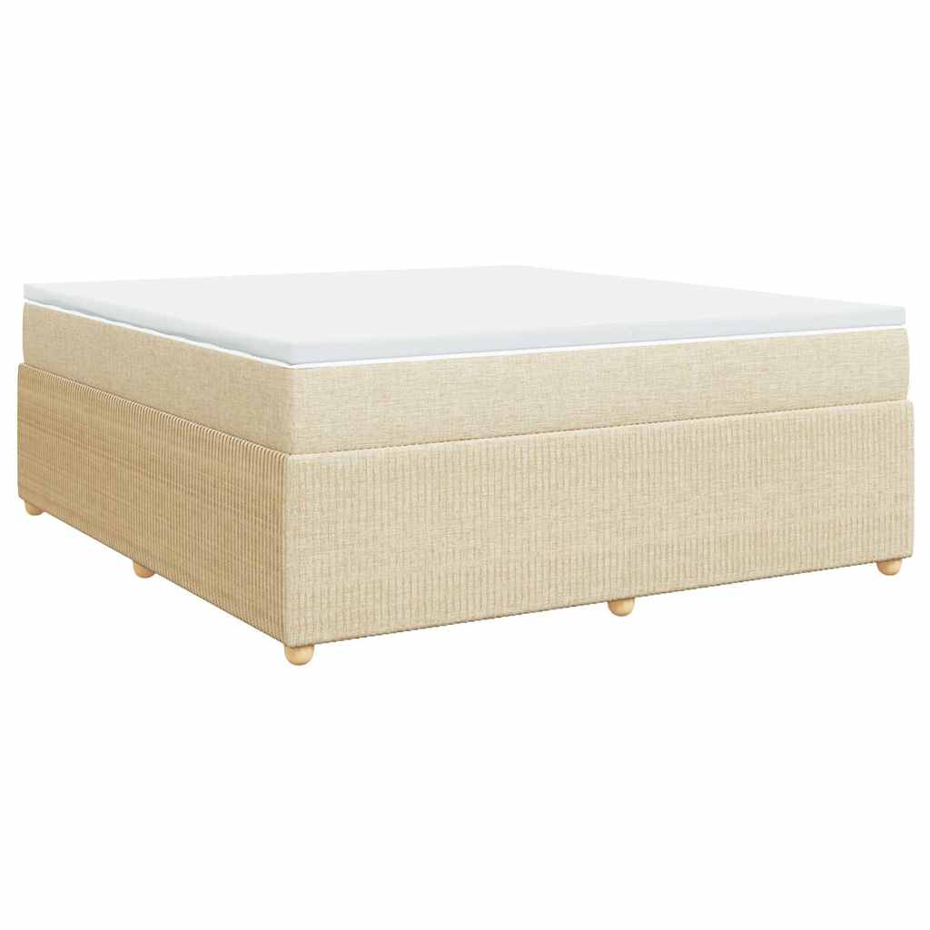 Giroletto a Molle con Materasso Crema 180x200 cm in Tessuto | homemem39