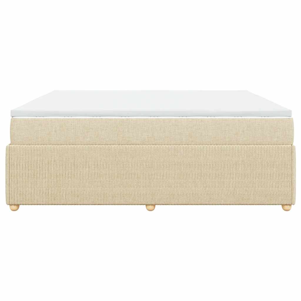 Giroletto a Molle con Materasso Crema 180x200 cm in Tessuto | homemem39