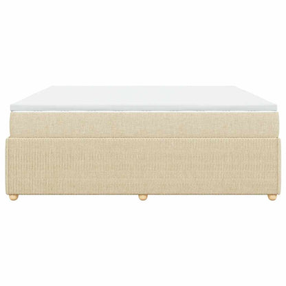 Giroletto a Molle con Materasso Crema 180x200 cm in Tessuto | homemem39