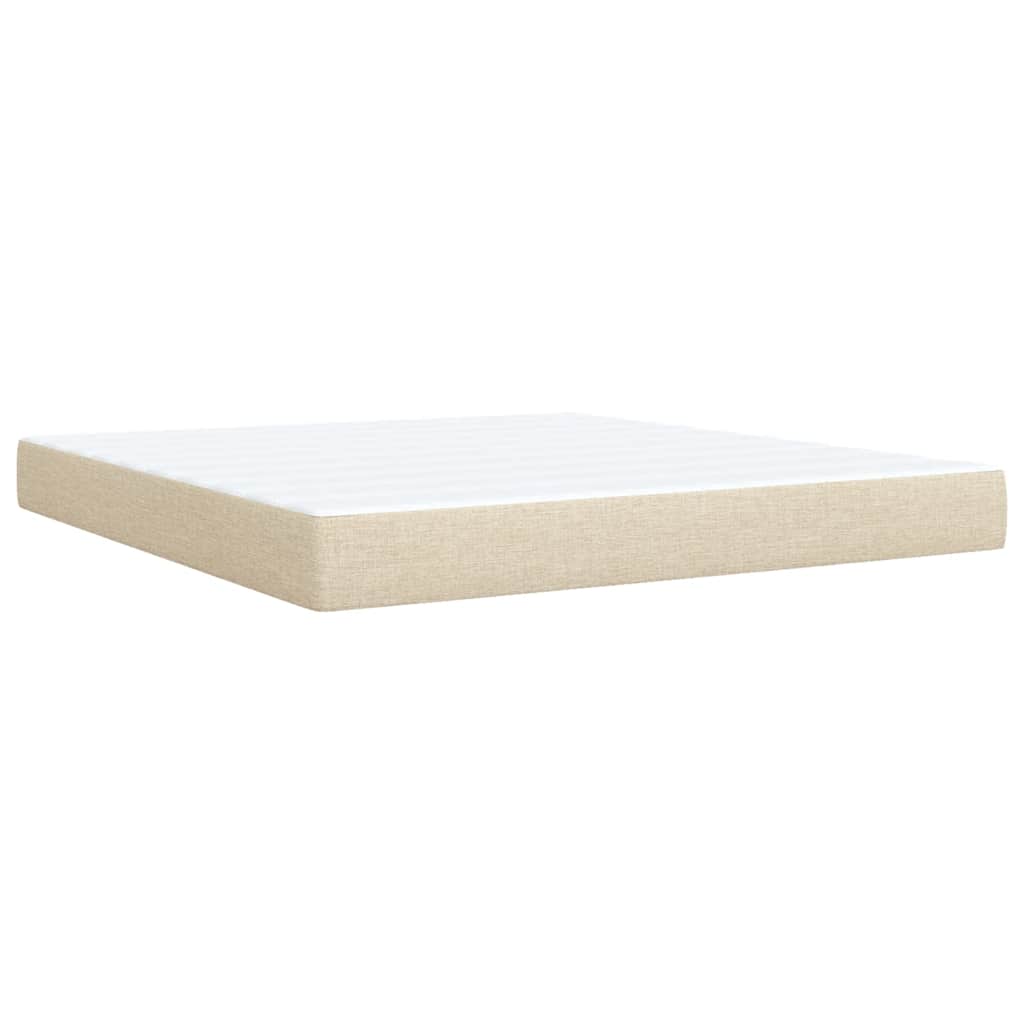 Giroletto a Molle con Materasso Crema 180x200 cm in Tessuto | homemem39