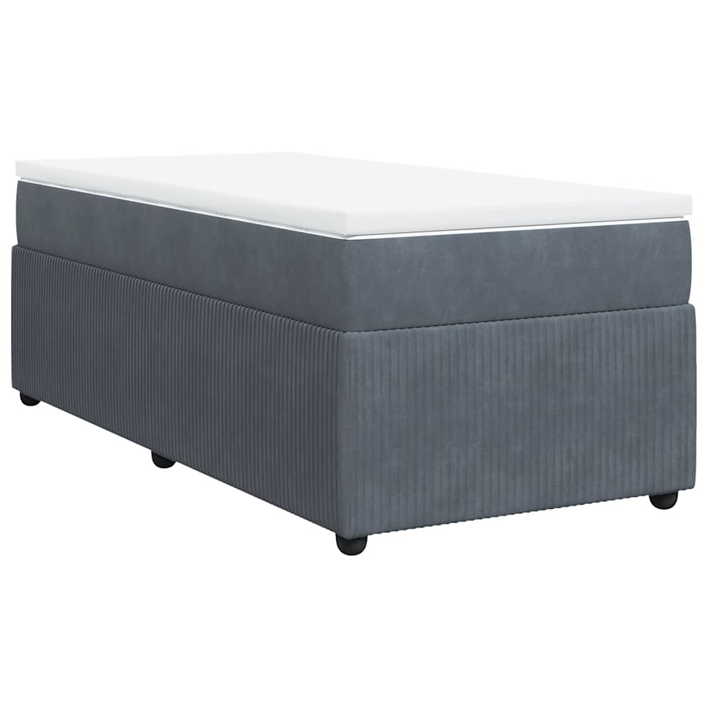 Giroletto a Molle con Materasso Grigio Scuro 80x200 cm Velluto | homemem39