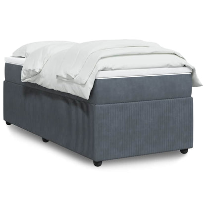 Giroletto a Molle con Materasso Grigio Scuro 80x200 cm Velluto | homemem39