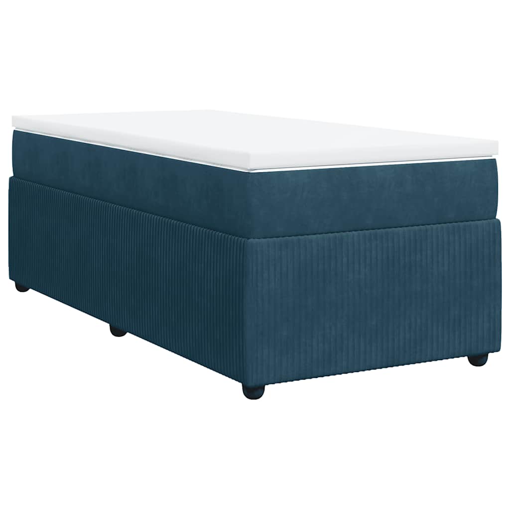 Giroletto a Molle con Materasso Blu Scuro 80x200 cm in Velluto | homemem39