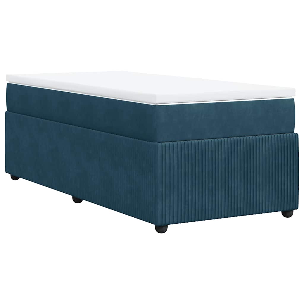 Giroletto a Molle con Materasso Blu Scuro 80x200 cm in Velluto | homemem39