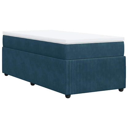 Giroletto a Molle con Materasso Blu Scuro 80x200 cm in Velluto | homemem39