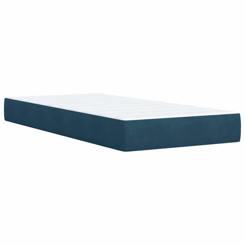 Giroletto a Molle con Materasso Blu Scuro 80x200 cm in Velluto | homemem39
