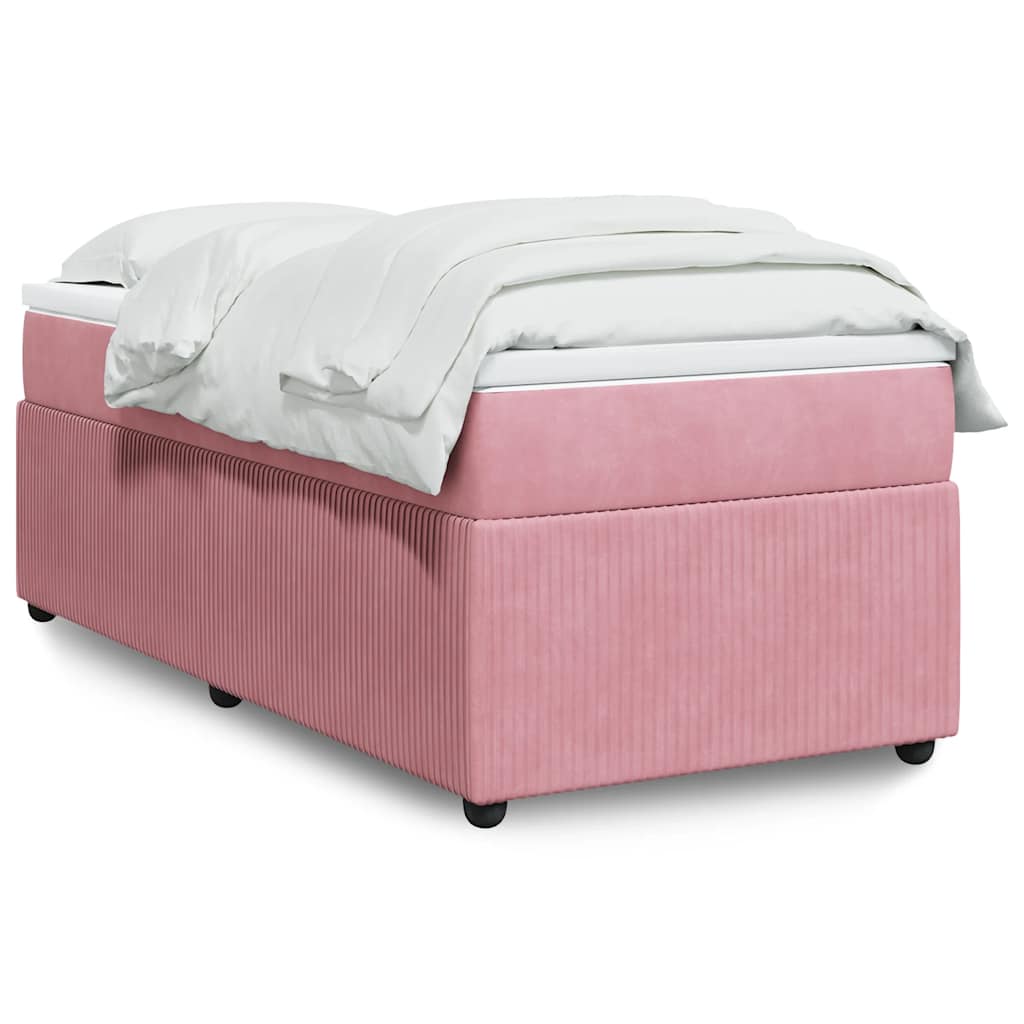 Giroletto a Molle con Materasso Rosa 80x200 cm in Velluto | homemem39