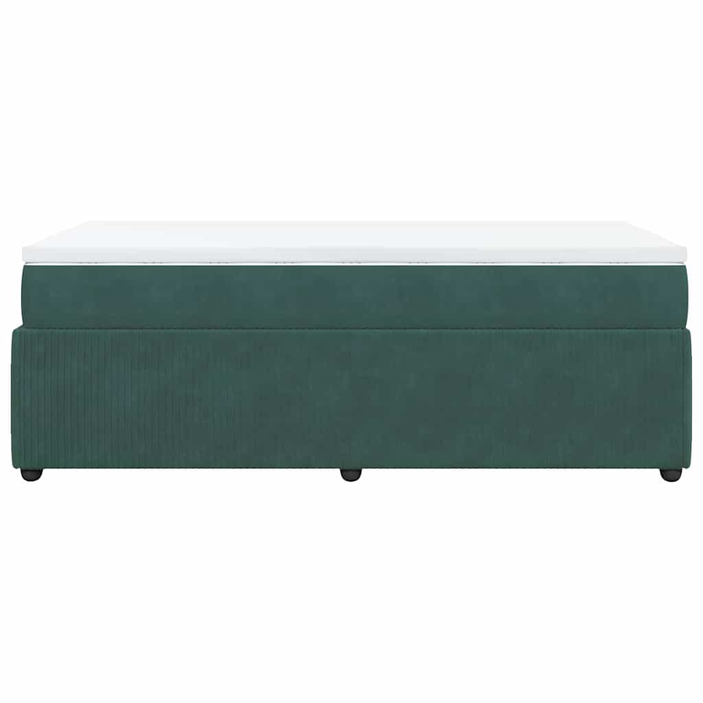 Giroletto a Molle con Materasso Verde Scuro 90x190 cm Velluto - homemem39