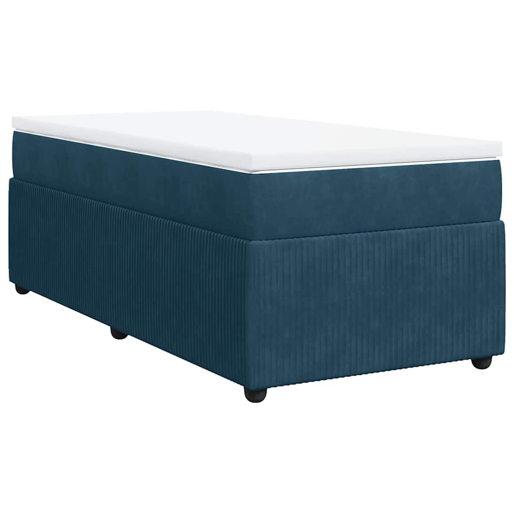 Giroletto a Molle con Materasso Blu Scuro 90x190 cm in Velluto | homemem39