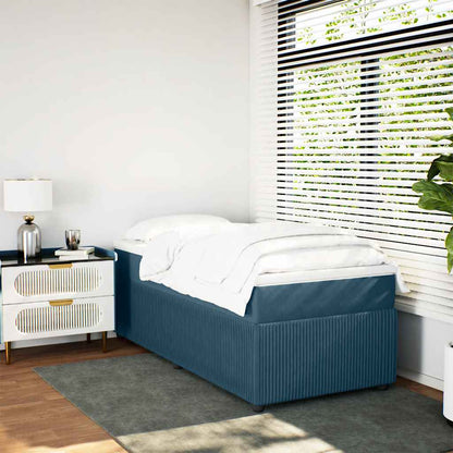 Giroletto a Molle con Materasso Blu Scuro 90x190 cm in Velluto | homemem39