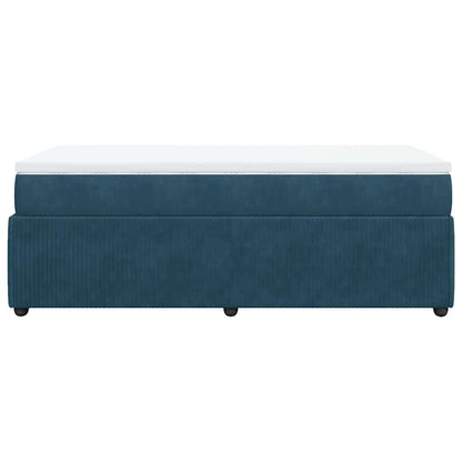 Giroletto a Molle con Materasso Blu Scuro 90x190 cm in Velluto | homemem39