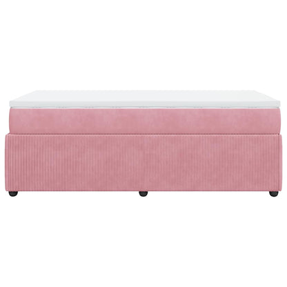 Giroletto a Molle con Materasso Rosa 90x190 cm in Velluto | homemem39