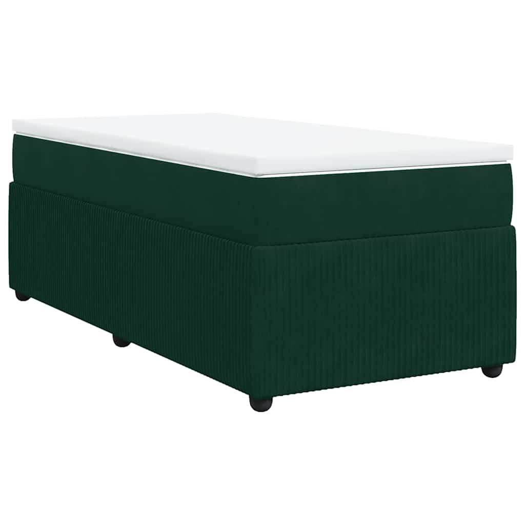 Giroletto a Molle con Materasso Verde Scuro 90x200 cm Velluto | homemem39