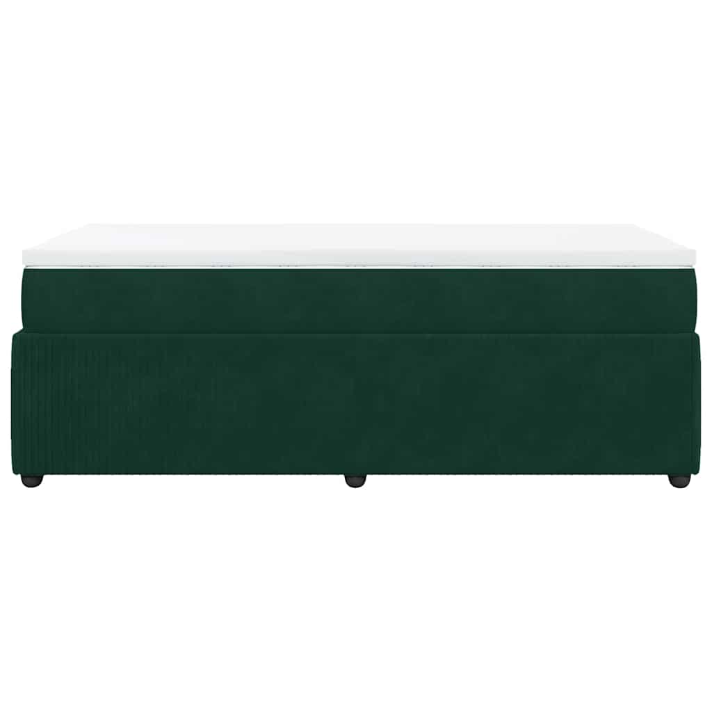 Giroletto a Molle con Materasso Verde Scuro 90x200 cm Velluto | homemem39