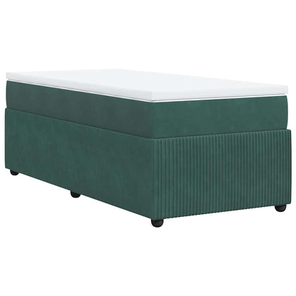 Giroletto a Molle con Materasso Verde Scuro 90x200 cm Velluto | homemem39