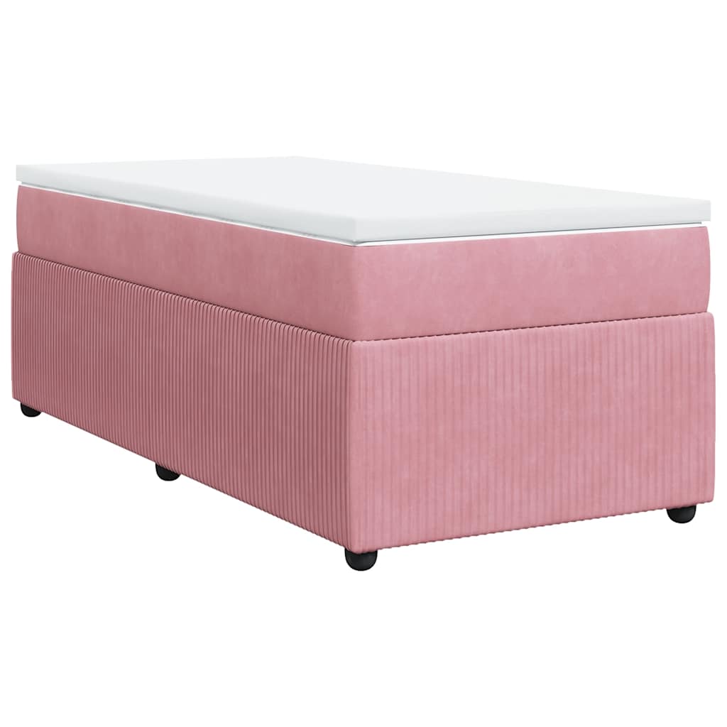 Giroletto a Molle con Materasso Rosa 90x200 cm in Velluto | homemem39