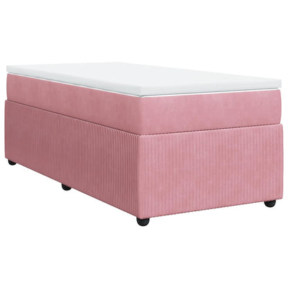 Giroletto a Molle con Materasso Rosa 90x200 cm in Velluto | homemem39